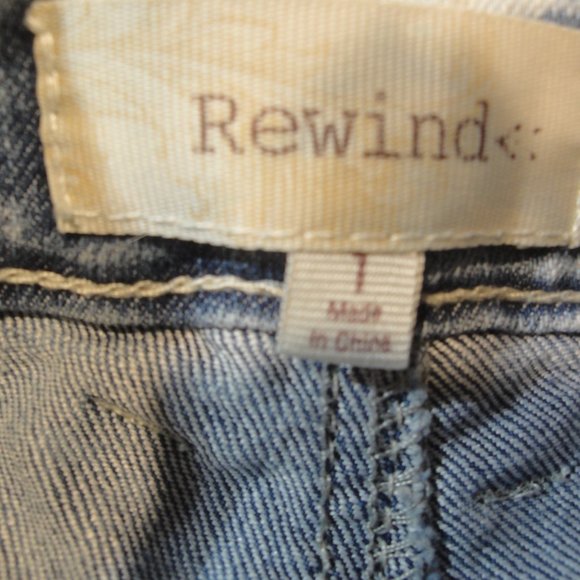 Rewind Distressed Denim Shorts with Fancy embroidered lace detail Size 1 - Picture 3 of 10
